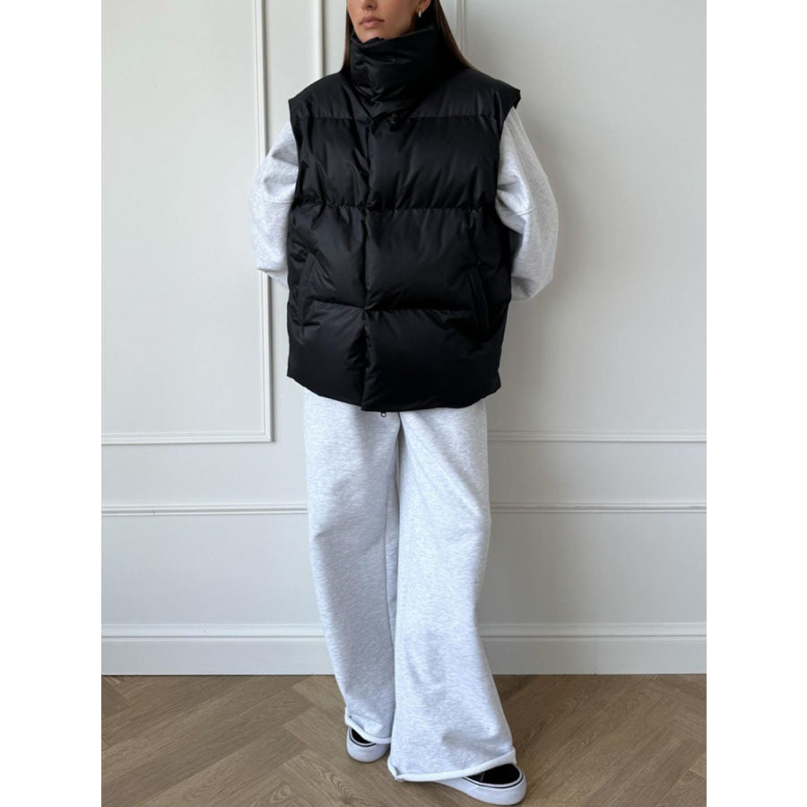 Zip Up Turtleneck Vest Coat Apparel and Accessories