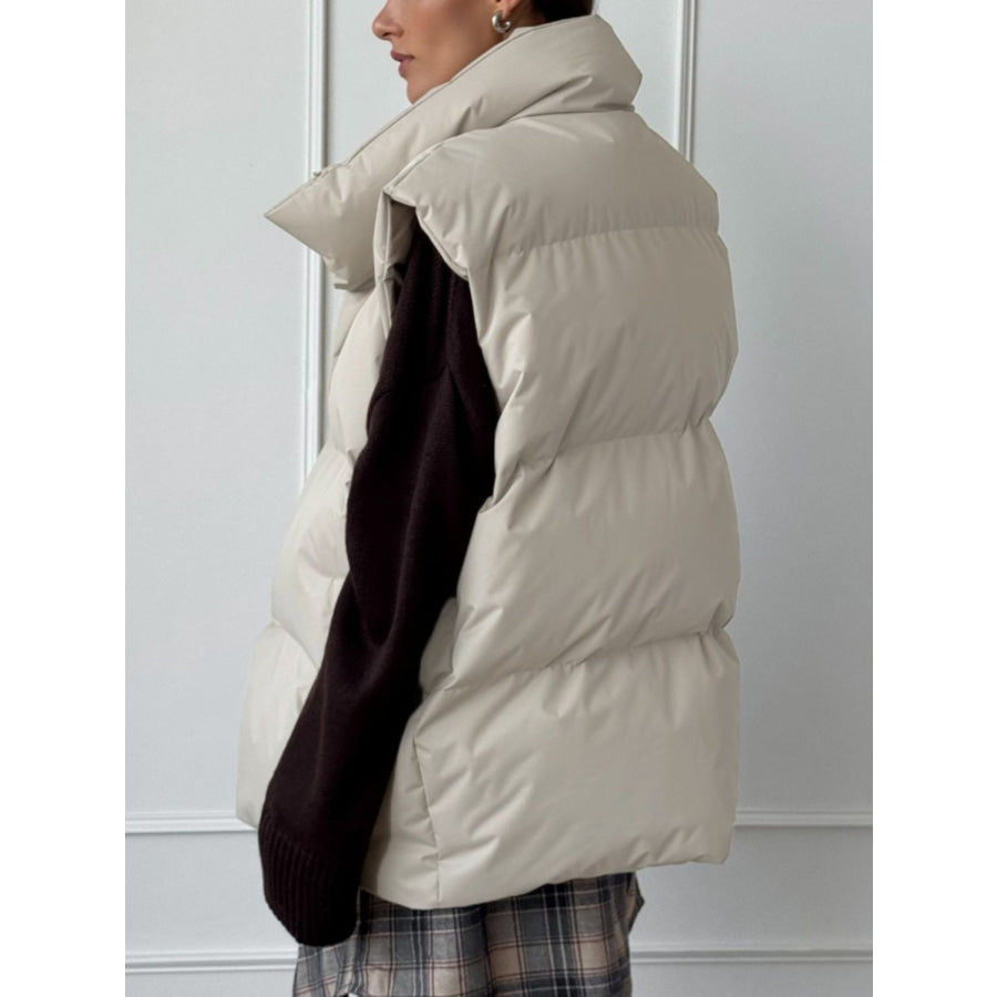 Zip Up Turtleneck Vest Coat Apparel and Accessories