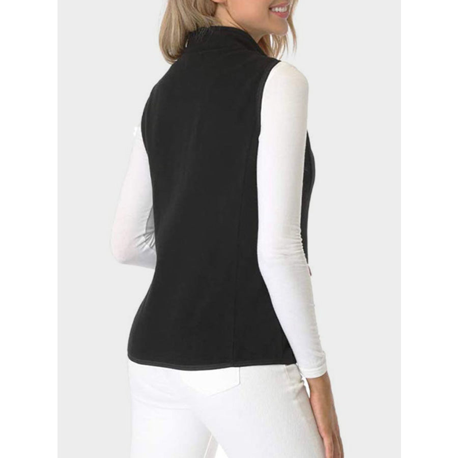 Zip Up Turtleneck Vest with Pockets Apparel and Accessories