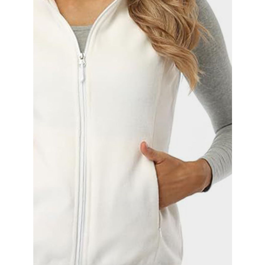 Zip Up Turtleneck Vest with Pockets Apparel and Accessories