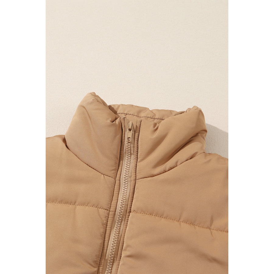 Zip Up Vest Coat with Pockets Apparel and Accessories