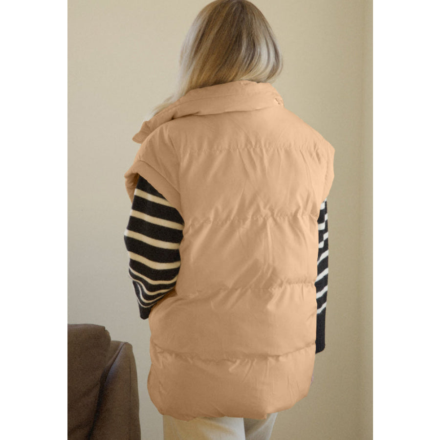 Zip Up Vest Coat with Pockets Apparel and Accessories