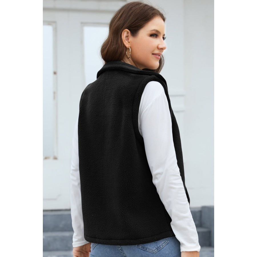 Zip Up Vest Coat with Pockets Apparel and Accessories