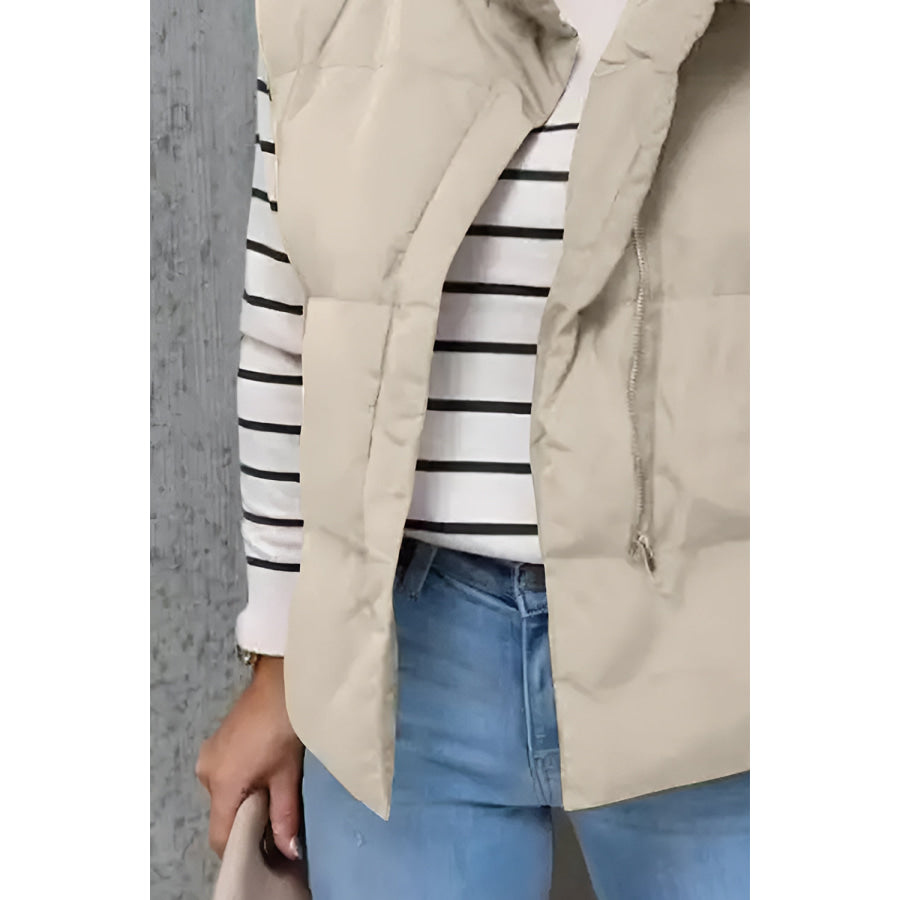 Zip Up Vest Coat with Pockets Apparel and Accessories