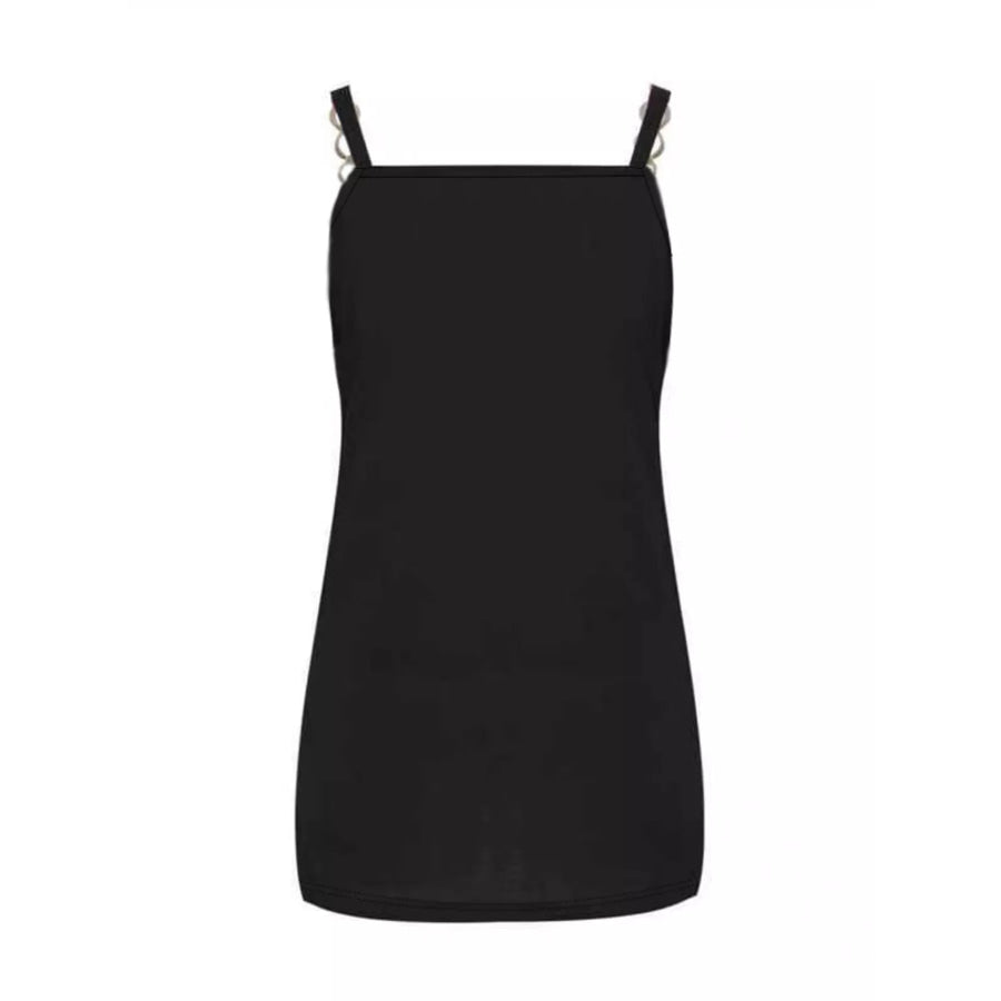 Zipper Detail Chain Strap Cami Apparel and Accessories