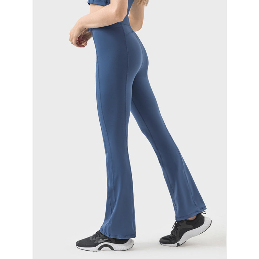 Zipper Detail High Waist Active Pants Apparel and Accessories