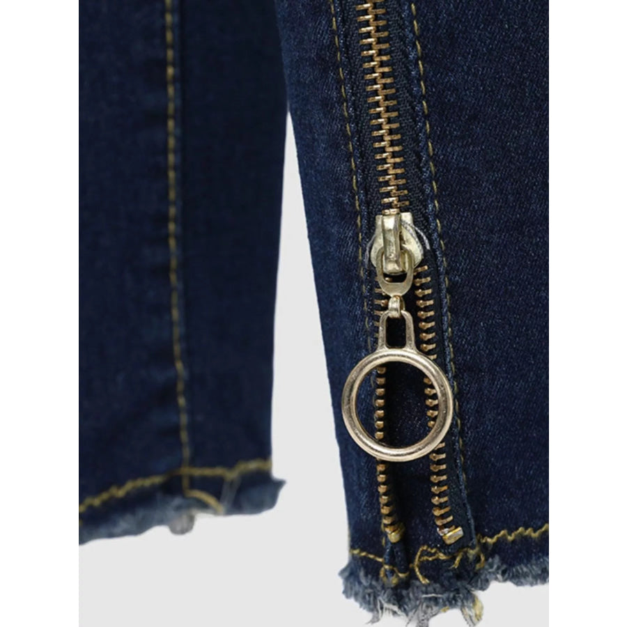 Zipper Front Skinny Jeans Apparel and Accessories