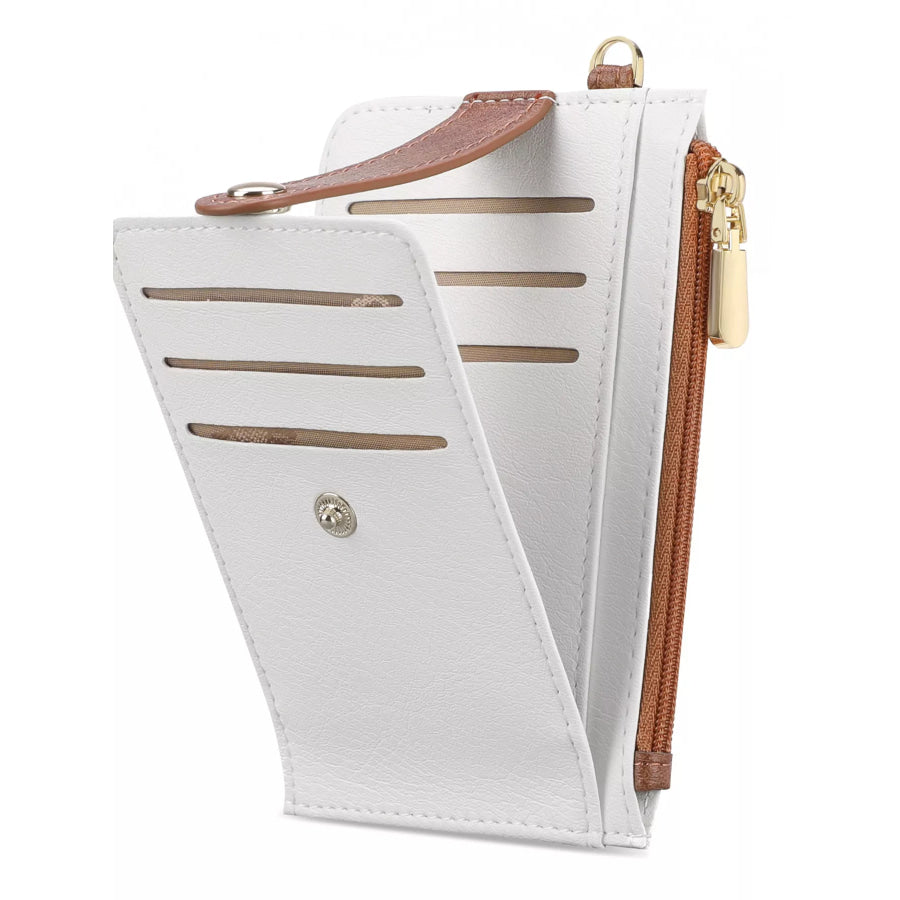 Zippered Leather Card Holder Wallet Apparel and Accessories