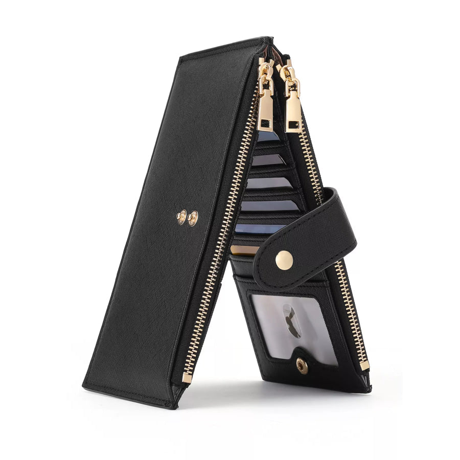 Zippered Long Wallet Black / ONESIZE Apparel and Accessories