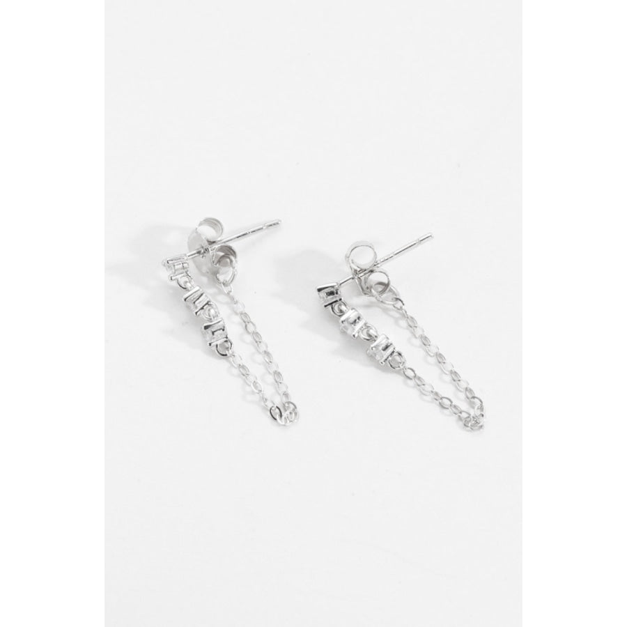 Zircon 925 Sterling Silver Chain Earrings