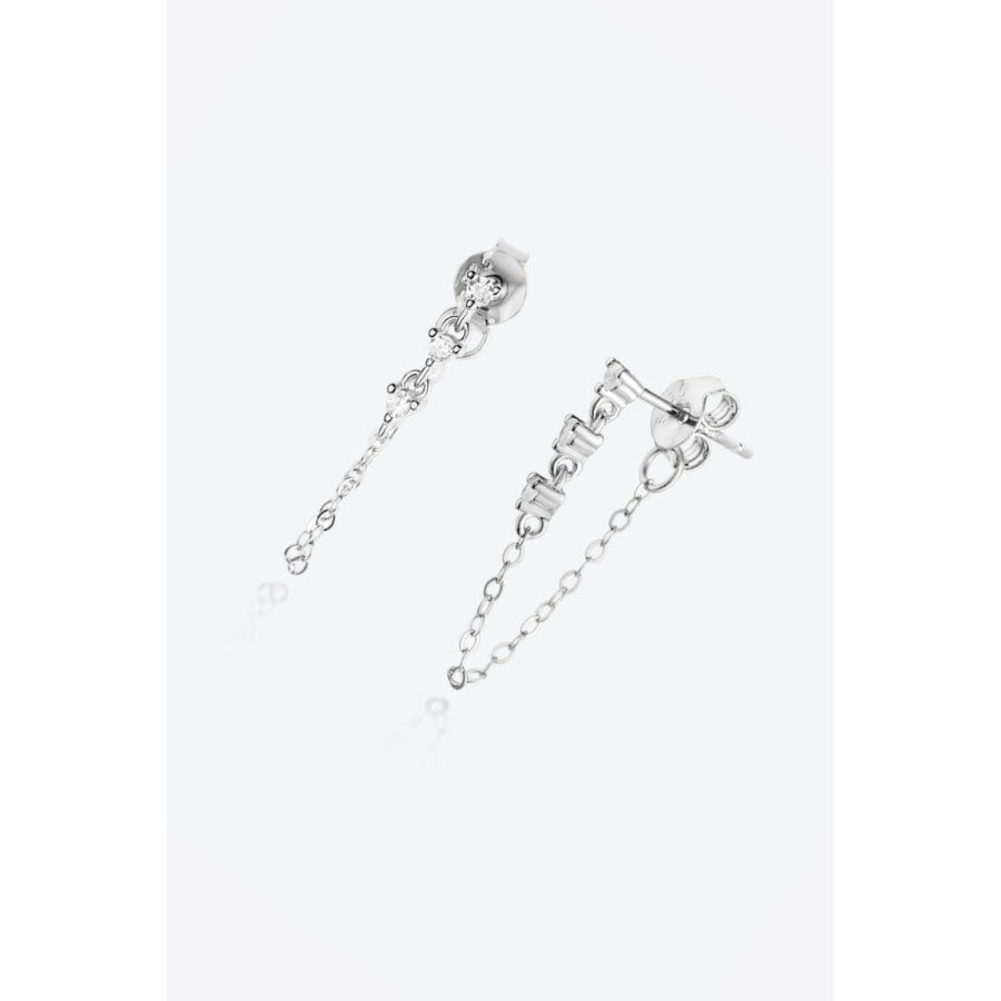 Zircon 925 Sterling Silver Chain Earrings