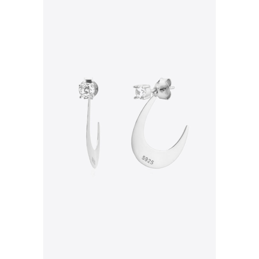 Zircon 925 Sterling Silver Earrings Silver / One Size