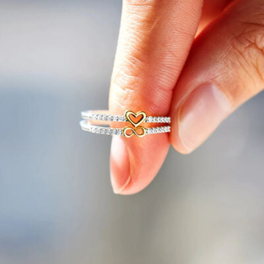 Zircon 925 Sterling Silver Heart Shape Ring Clothing