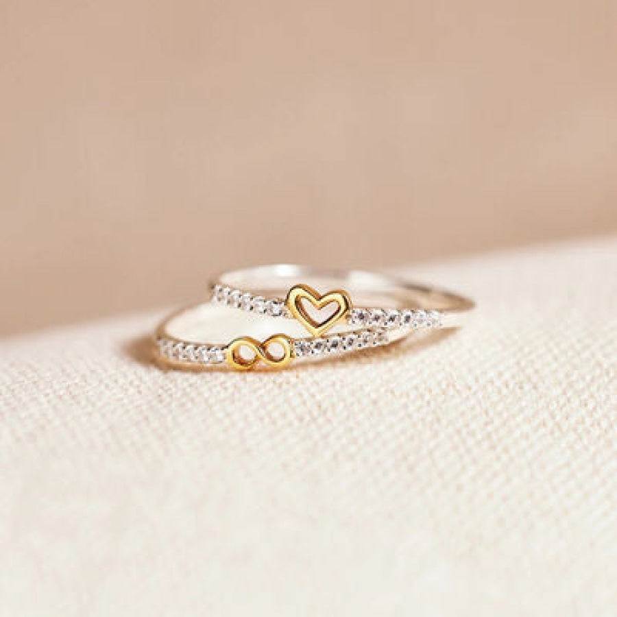 Zircon 925 Sterling Silver Heart Shape Ring Clothing