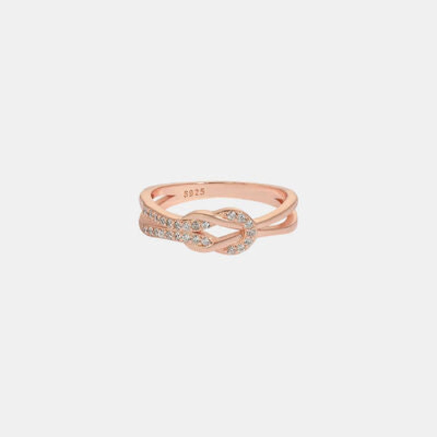 Zircon 925 Sterling Silver Ring Rose Gold / 5 Apparel and Accessories