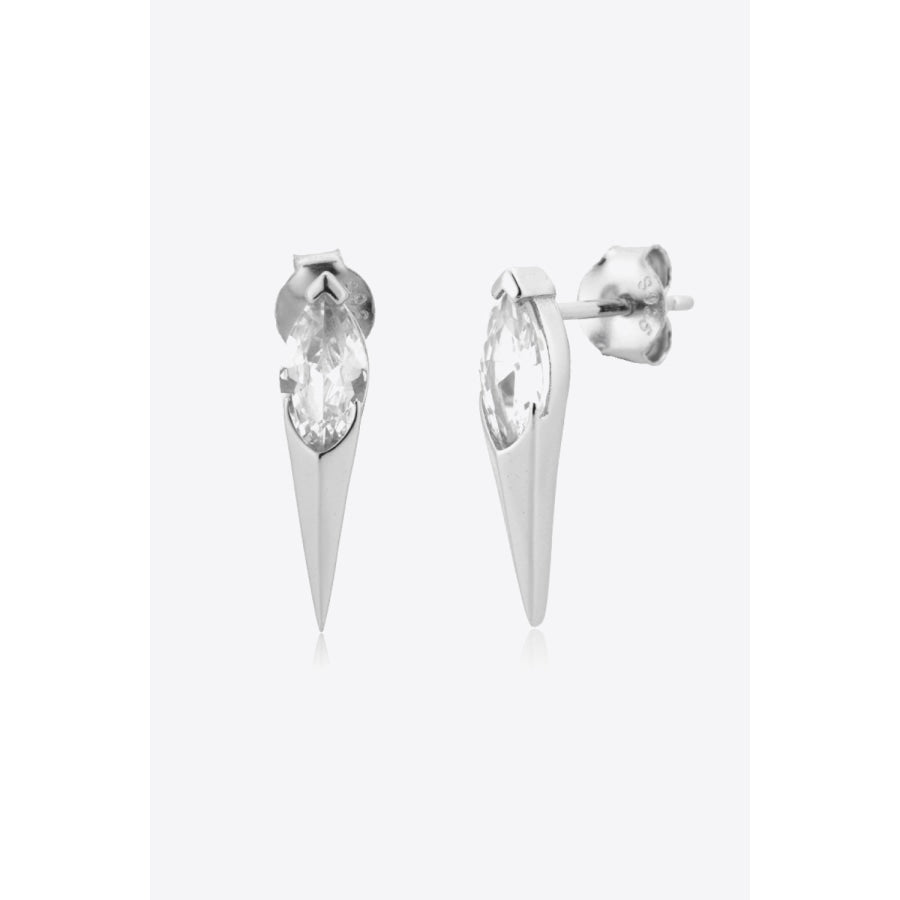 Zircon Decor 925 Sterling Silver Earrings Silver / One Size