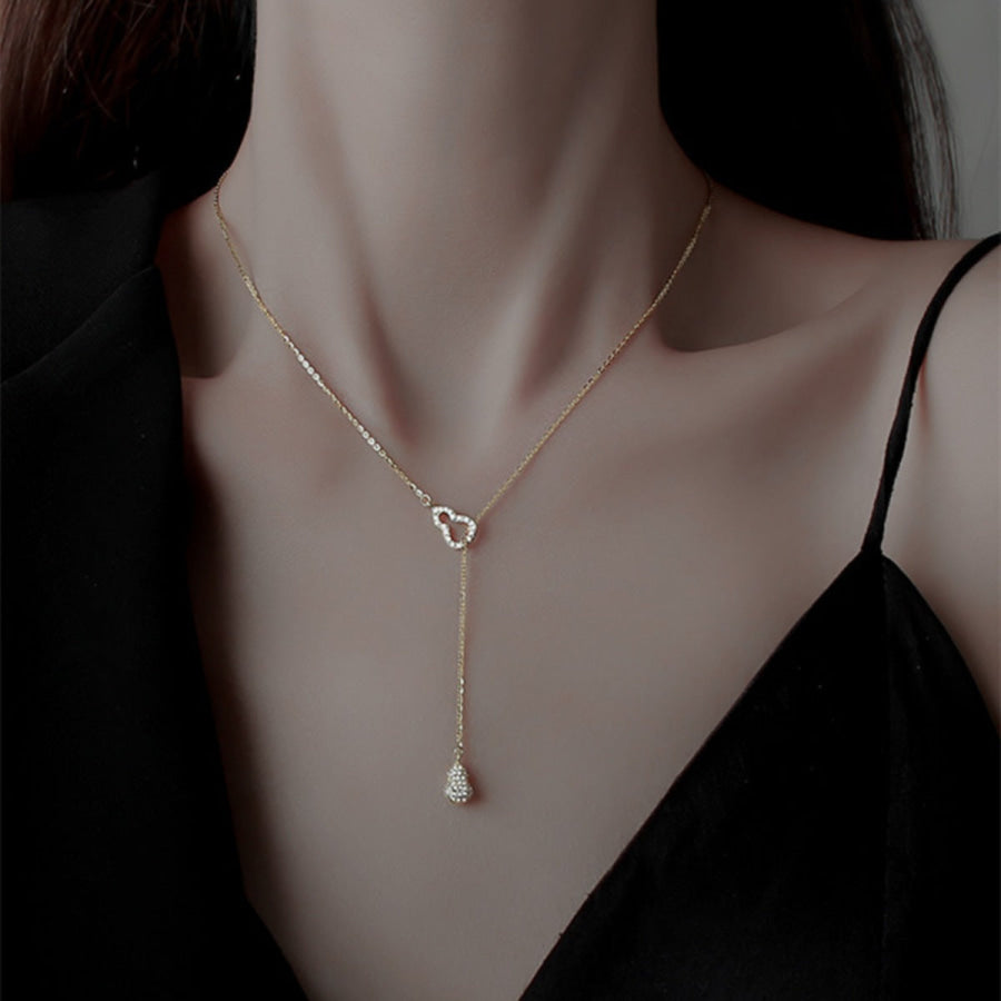 Zircon Gourd Pendant Necklace Gold / One Size Apparel and Accessories