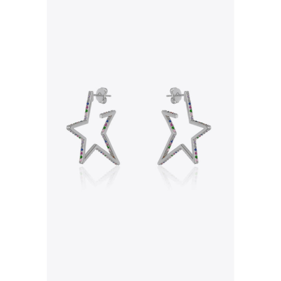 Zircon Star 925 Sterling Silver Earrings Silver/Multi / One Size