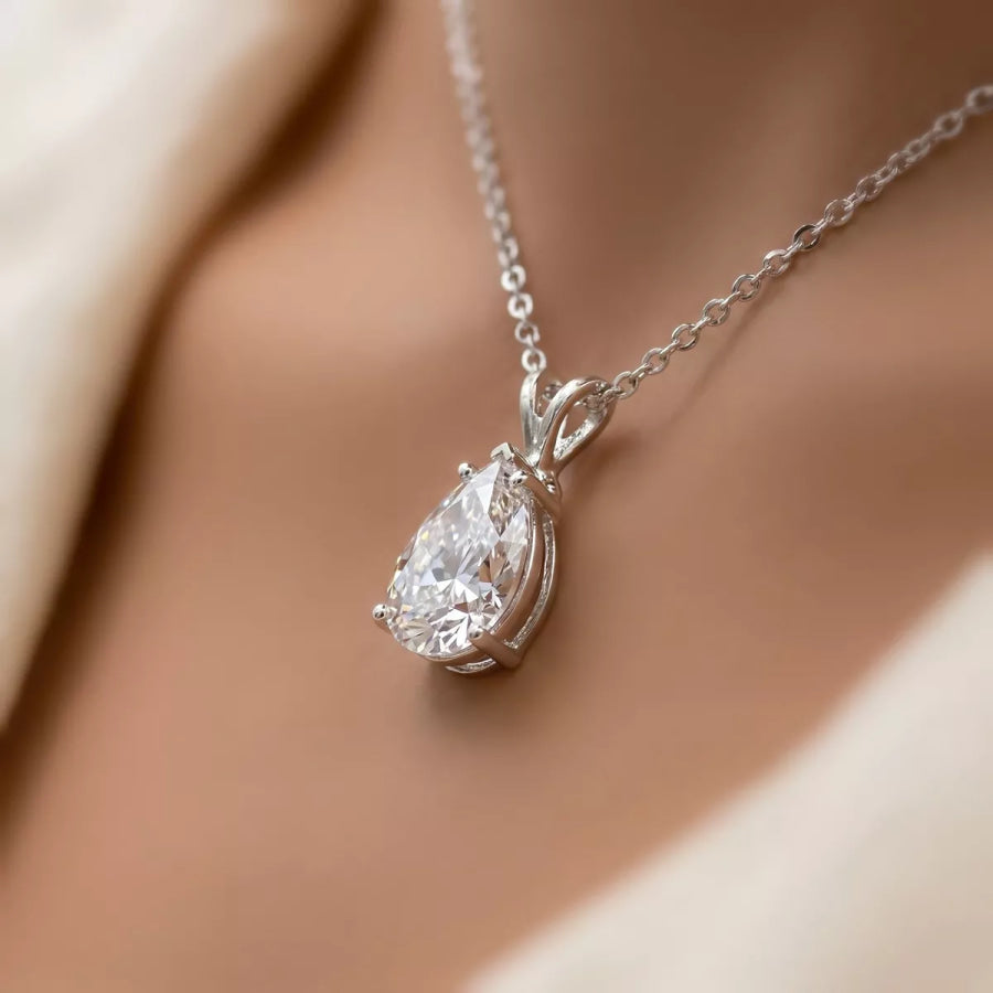 Zircon Teardrop Necklace Apparel and Accessories