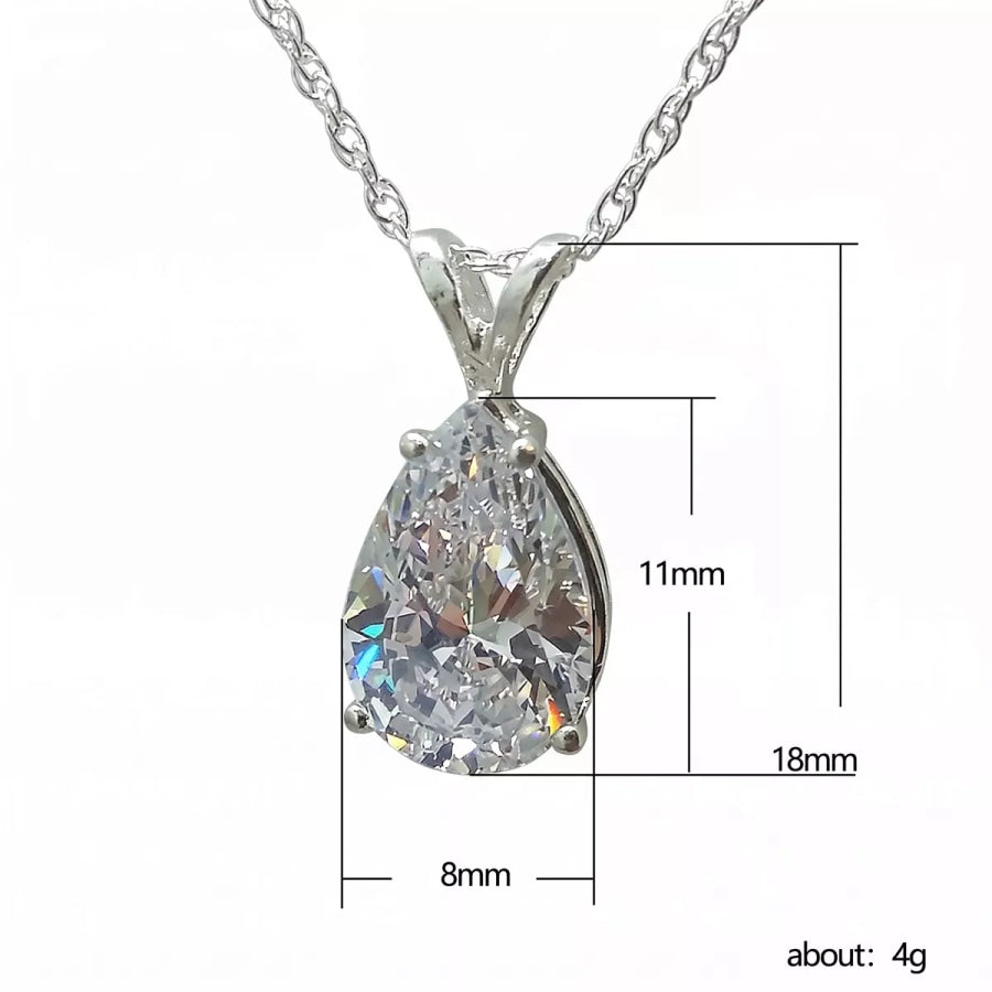 Zircon Teardrop Necklace Apparel and Accessories