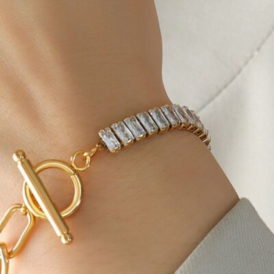 Zircon Titanium Steel Closure Bracelet Clothing