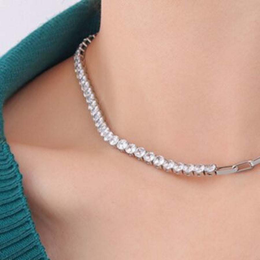 Zircon Titanium Steel Necklace Clothing