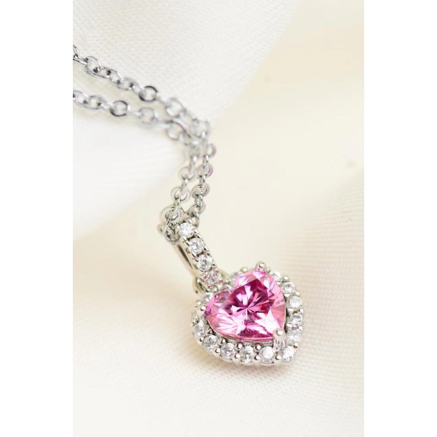1 Carat Moissanite Heart Pendant Necklace Heart / One Size