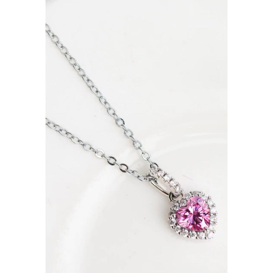 1 Carat Moissanite Heart Pendant Necklace Heart / One Size