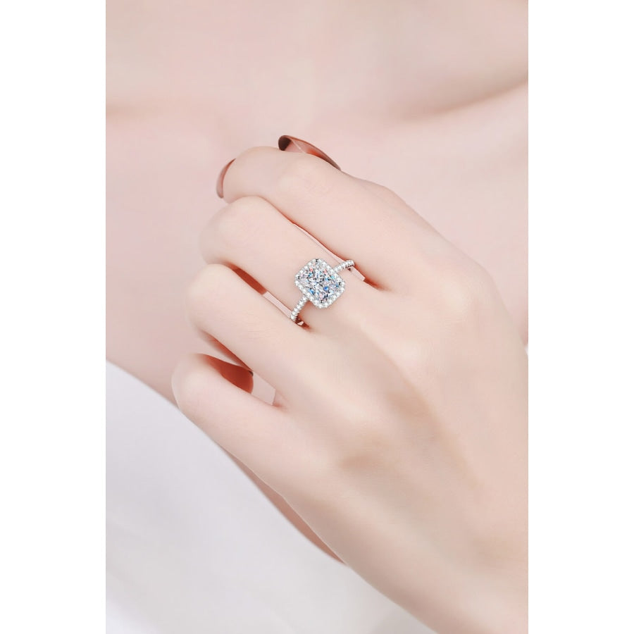 1 Carat Rectangle Moissanite Ring