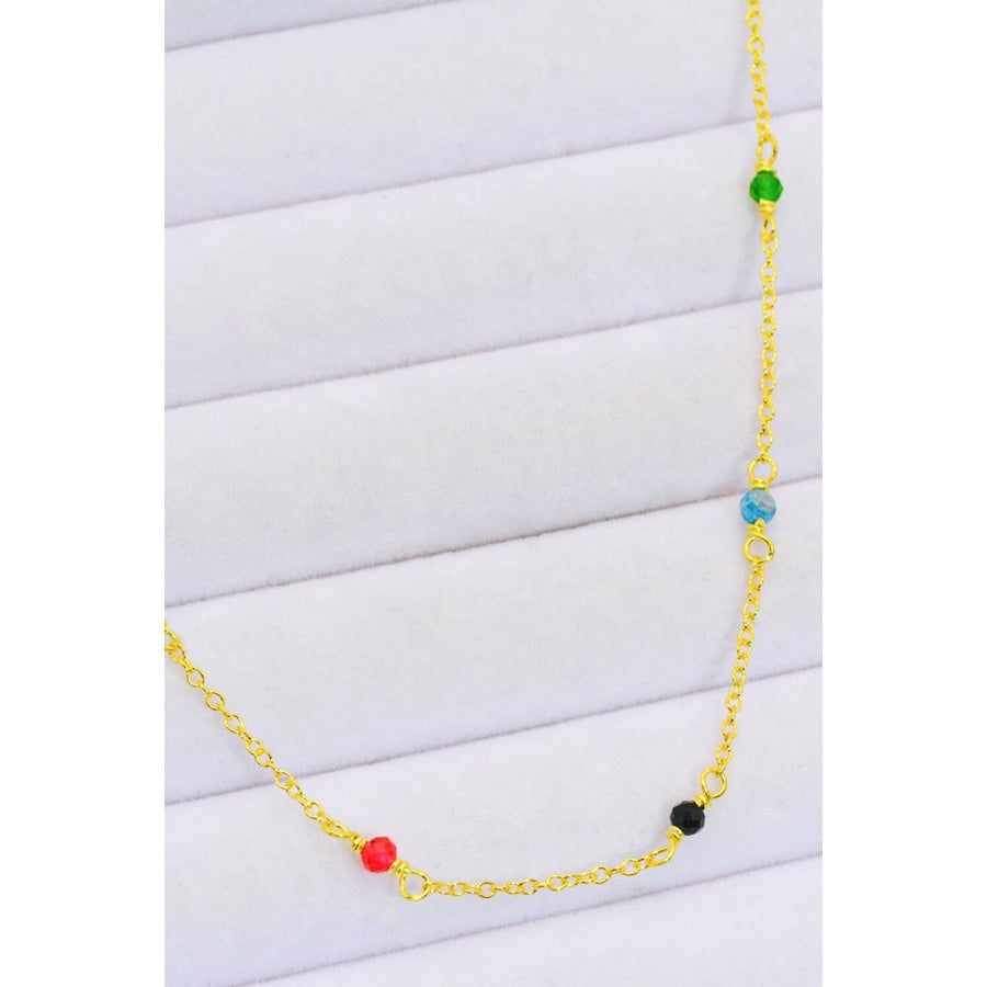 18K Gold-Plated Multicolored Bead Necklace Multicolor / One Size