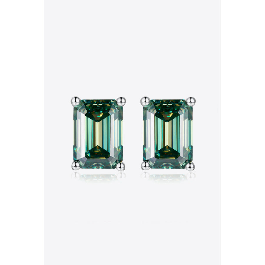 2 Carat Moissanite Stud Earrings in Green Green / One Size