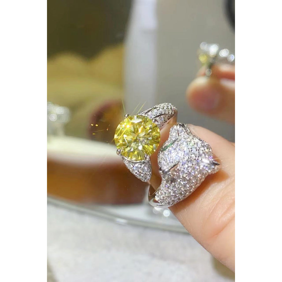 2 Carat Yellow Moissanite Animal Bypass Ring Yellow / One Size