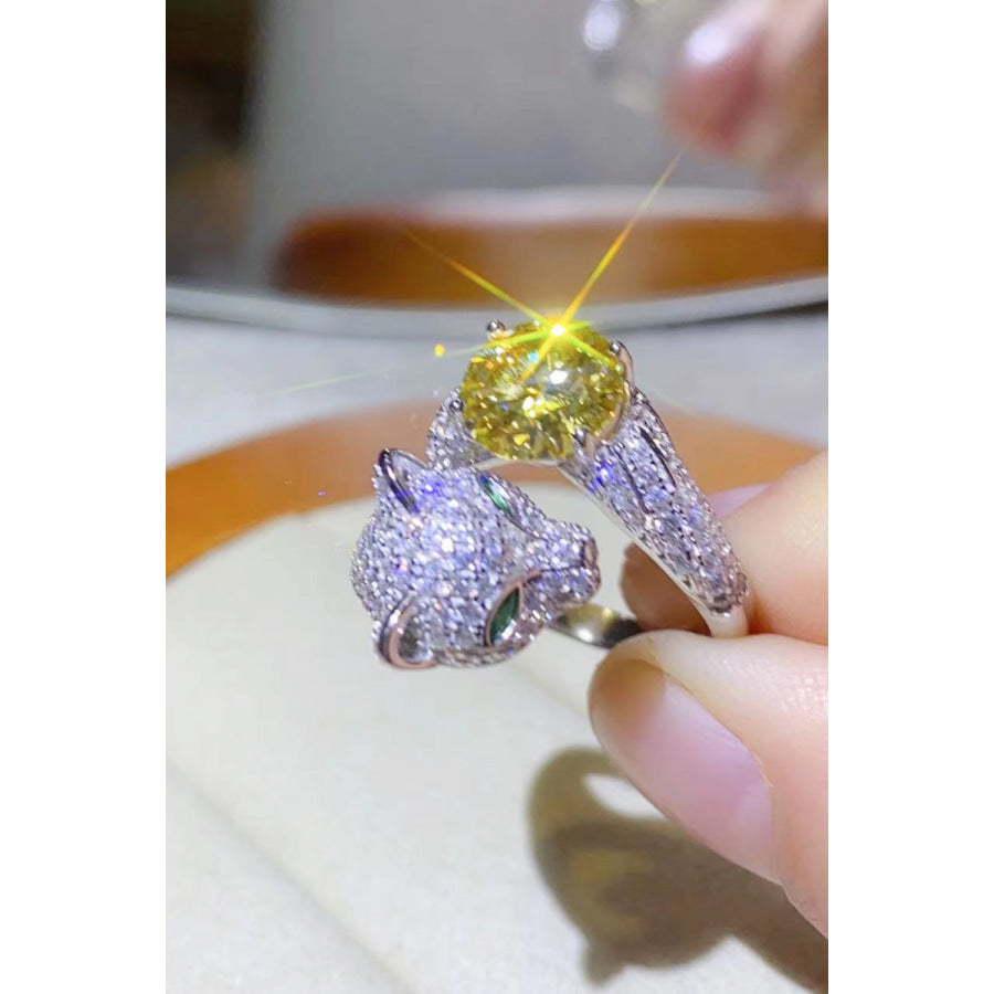 2 Carat Yellow Moissanite Animal Bypass Ring Yellow / One Size