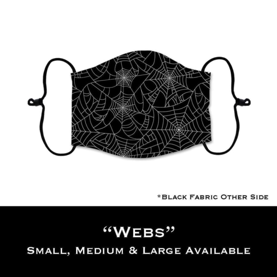Coming Soon! NEW PRINTS! ADULT Custom Design Face Masks with filter pocket Webs / Adult Medium Face Cover