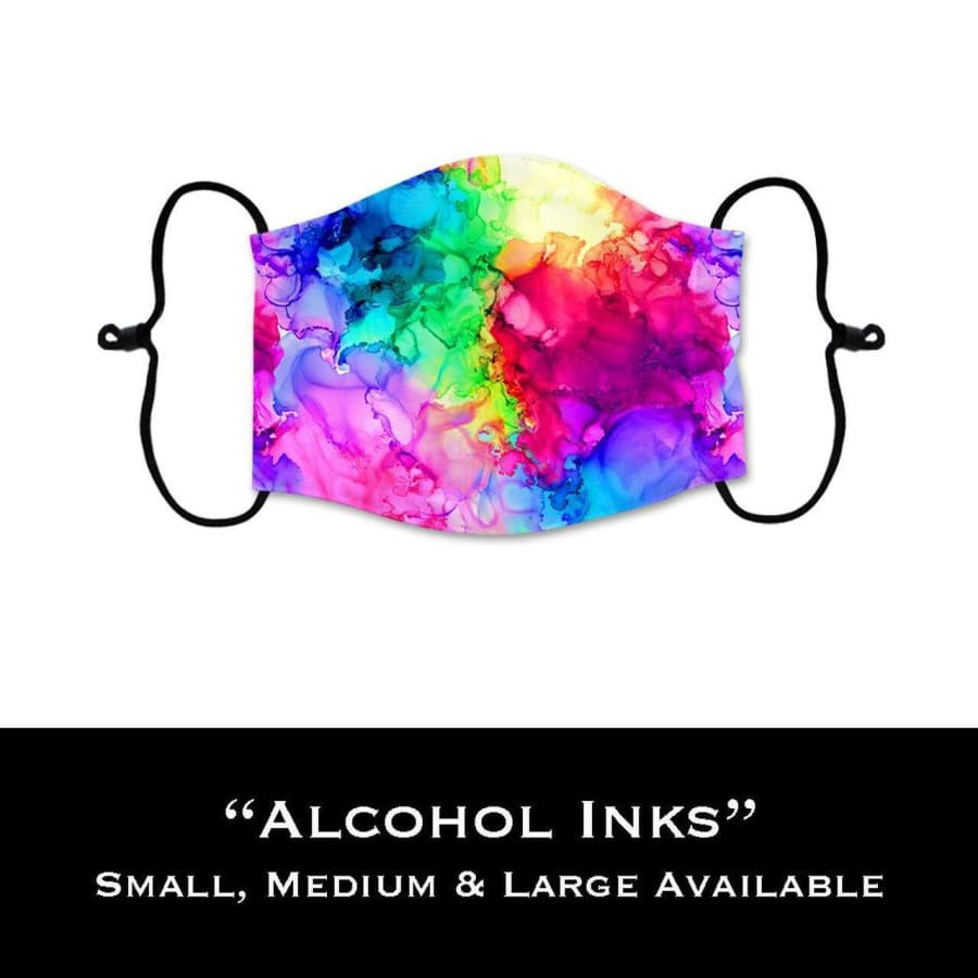 Coming Soon! NEW PRINTS! ADULT Custom Design Face Masks with filter pocket Alcohol Inks / Adult Medium Face Cover
