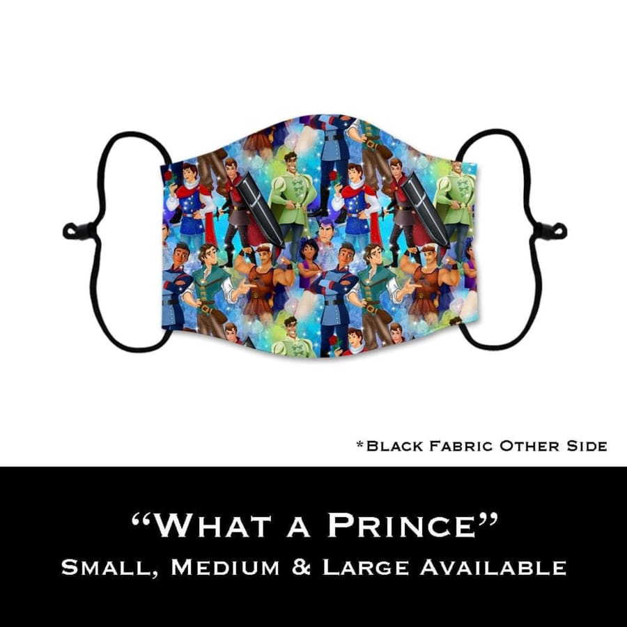 Coming Soon! NEW PRINTS! ADULT Custom Design Face Masks with filter pocket What A Prince / Adult Medium Face Cover