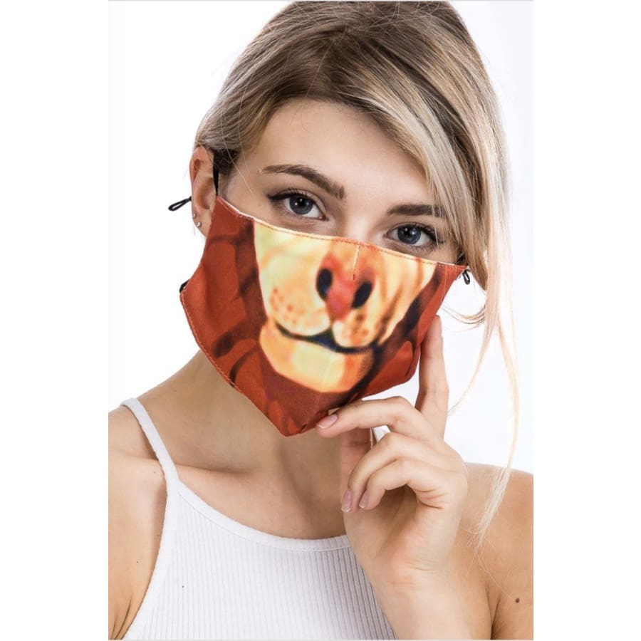 Assorted Animal Face Covers - Cotton ETA Early August Lion 1 Face Cover