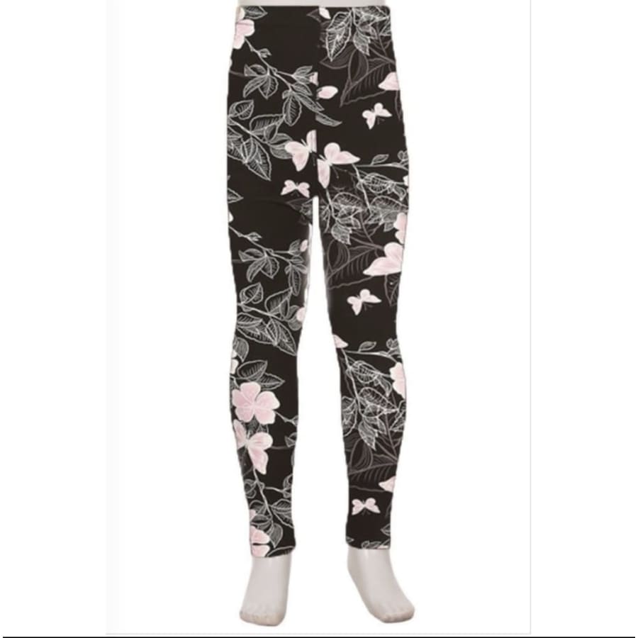 Butterfly Floral Butterfly Floral / Kids S/M non yoga band Leggings