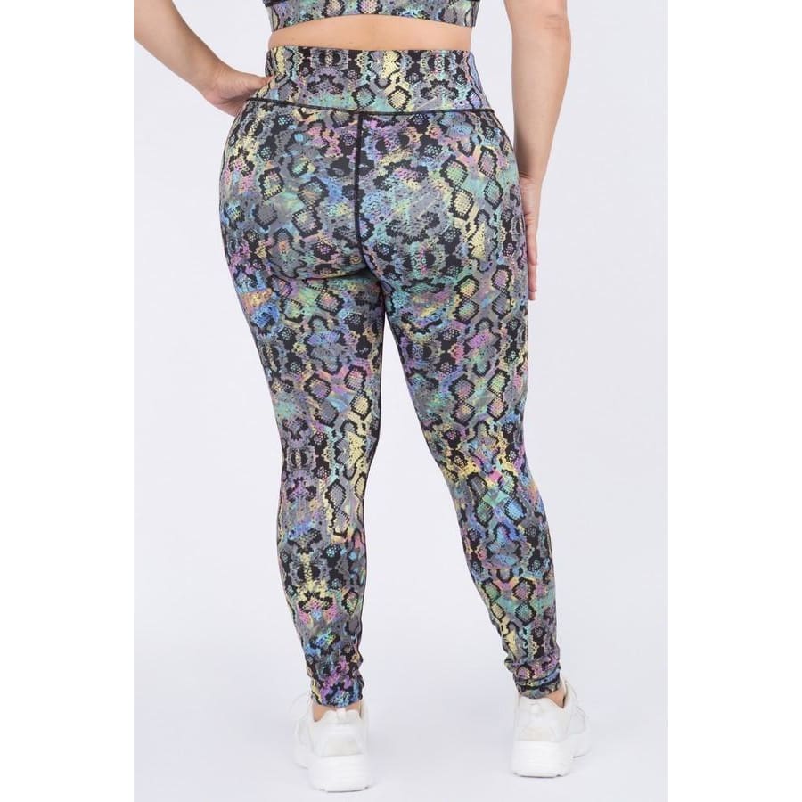 NEW! Iridescent Snake Buttery Soft Sports Crop and Leggings Active Wear