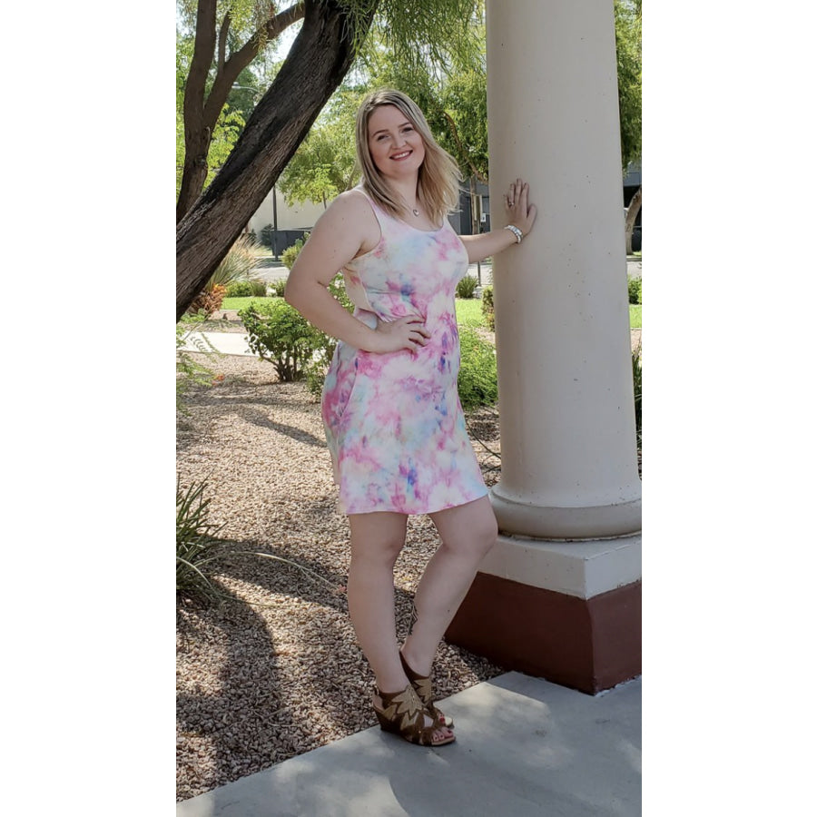 NEW! Buttery Soft Custom Design Tank Dress with Pockets Pastel Tie Dye / S Dresses