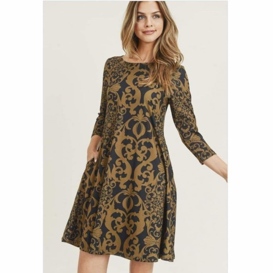 Preorder Printed Flared Dress with Pockets! Arriving mid to late March