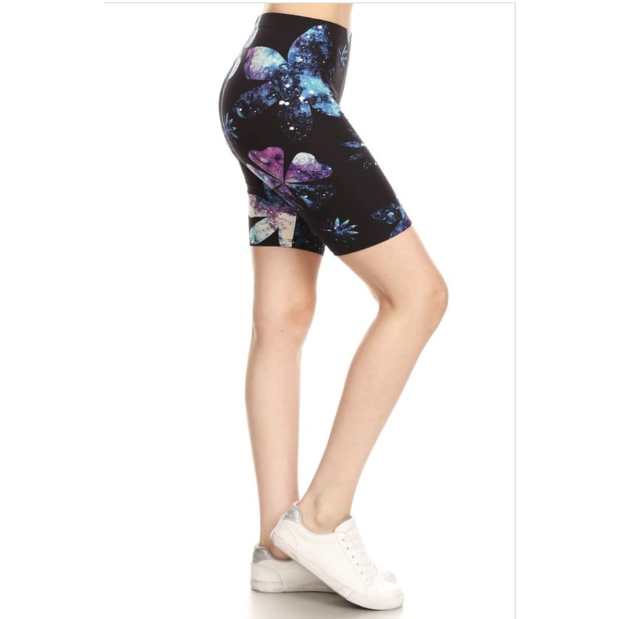 EXTRAS from PREORDER Buttery Soft Fun Print Bike Shorts! Closed 25 Oct ETA mid-November Galaxy Floral / S Shorts