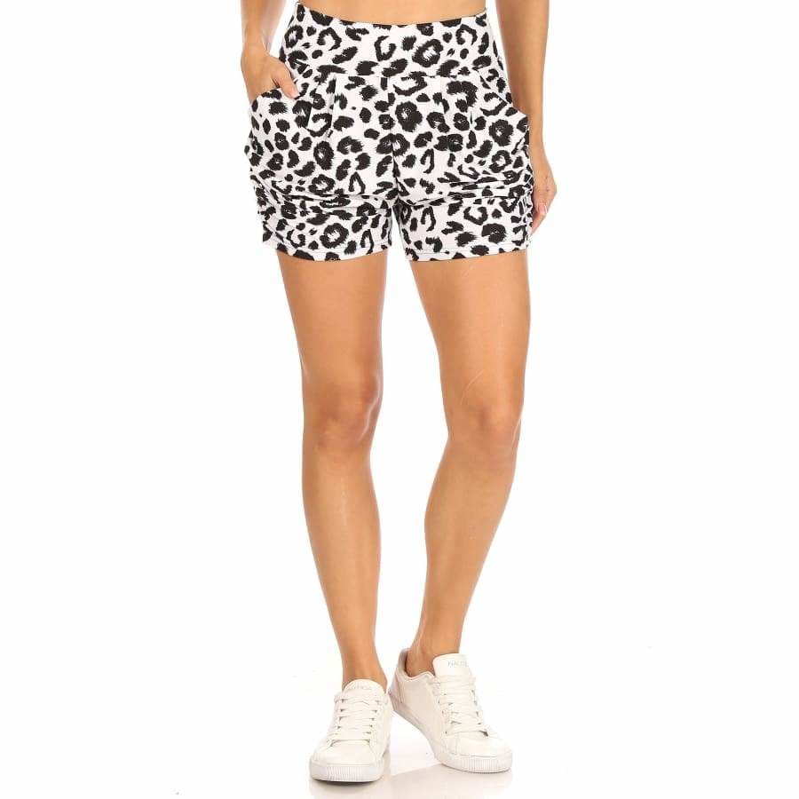 NEW in stock! Buttery Soft High Rise Shorts with Pockets! White Leopard / S Shorts