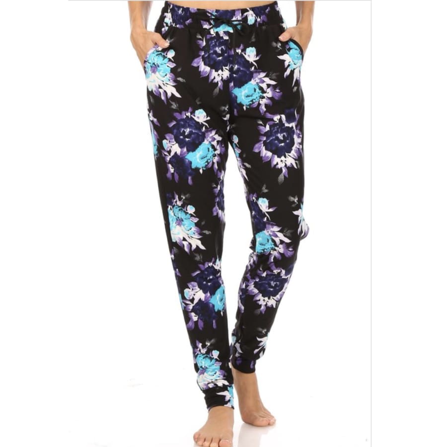 NEW ARRIVALS! Buttery Soft Solid and Printed Joggers! Floral / S Joggers