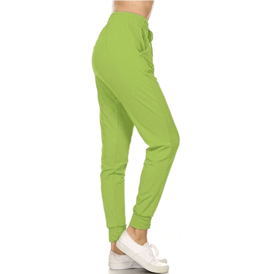 NEW ARRIVALS! Buttery Soft Solid and Printed Joggers! Lime / 1XL Joggers