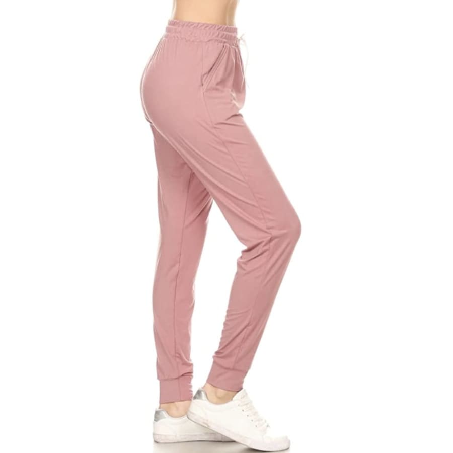 NEW ARRIVALS! Buttery Soft Solid and Printed Joggers! Mauve / 1XL Joggers