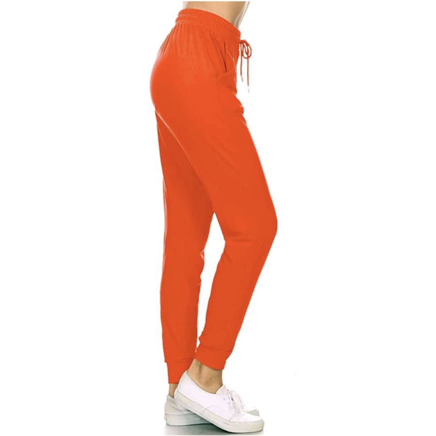 NEW ARRIVALS! Buttery Soft Solid and Printed Joggers! Orange / 1XL Joggers
