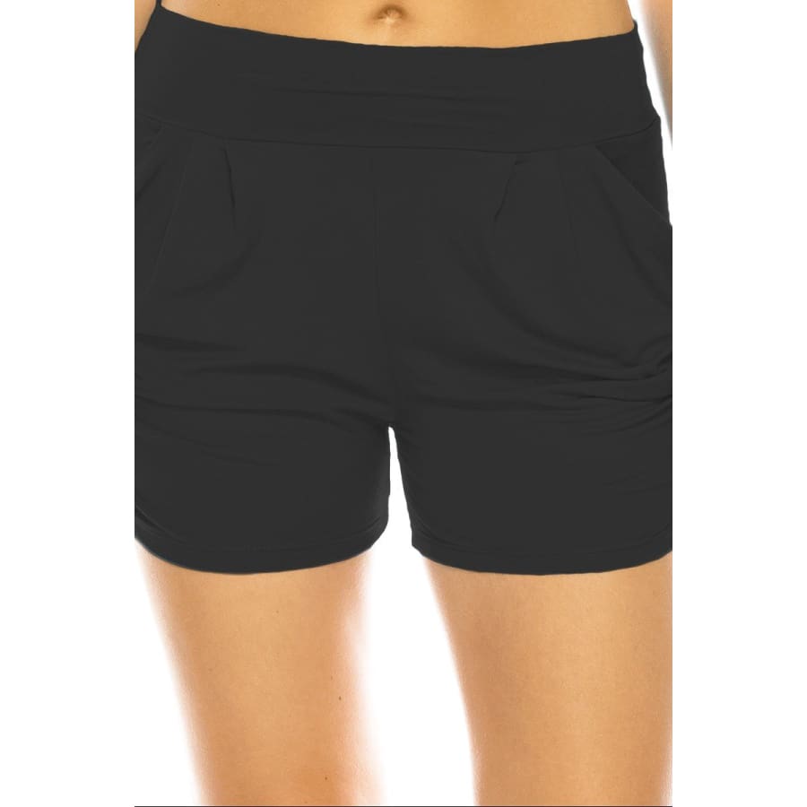 NEW prints and solids added! Buttery Soft Harem Shorts with Pockets! Solid Black / S Shorts