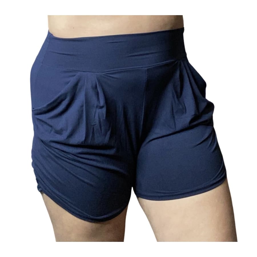 NEW! Buttery Soft Solid Harem Shorts with Pockets! Navy / S Shorts