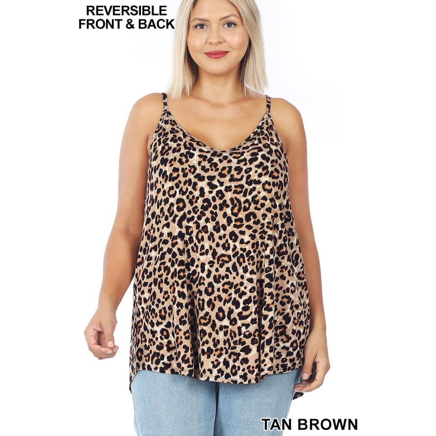 NEW! Camouflage and Leopard Print V-Neck/Scoop-Neck Reversible Camisole Tops